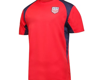 USMNT Soccer T-Shirt: Custom Name & Number, Official Licensed Poly Jersey