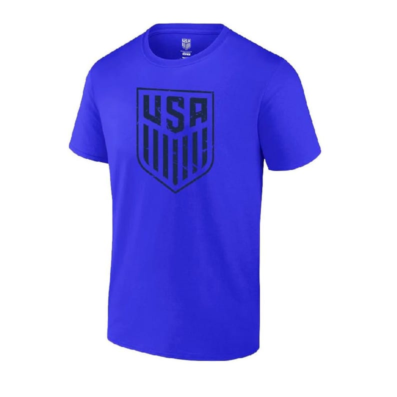 U.S. Soccer USMNT Logo Adult T-Shirt Royal Blue Color [Custom] Name + Number image 1