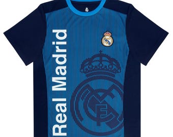 Real Madrid Soccer YOUTH  Official Soccer Training Performance Poly Jersey - Blue ( Woven Patch)