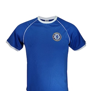 Chelsea Poly Shirt Soccer Jersey - Woven Patch - Youth Size - Blue Custom Your Name & Number