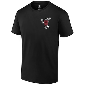 May include: Black t-shirt with a white and red graphic of an eagle holding a soccer ball with the word "USA" on the shield.