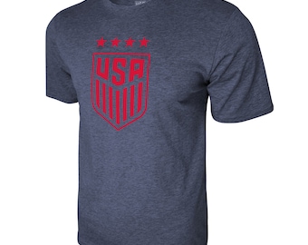 USWNT 4 Star Crest Tee: U.S. Soccer Unisex Shirt, Custom Name & Number