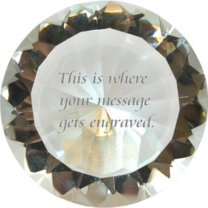 Tripact Personalized Round Crystal Free Engraving, Anniversay Gifts, Birthday Gifts, Mother Day Gift, Diamond Crystal Clear 120mm 5 Inch