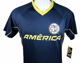Club America Soccer Offiical Adult Training Poly Jersey - Blue Custom Your Name & Number