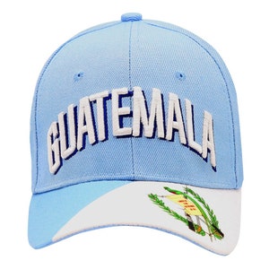 Guatemala, chapeau, casquette, casquette de football - pays, écusson brodé 3D, logo, coupe du monde, couleur, maison, -, personnalisé, nom, initiales