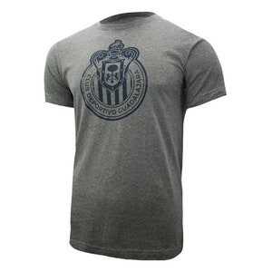Chivas del Guadalajara Distressed Logo T-Shirt - Gray [Custom] Name + Number