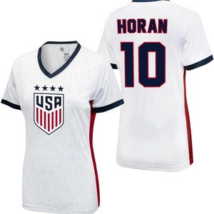 2023 U.S. Soccer USWNT Ladies Champion 4 STARS Game Day Shirt Women Game Day Poly T-Shirt - Women&#39;s Soccer  World Cup- Horan 10 Womens