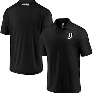 May include: Two black polo shirts with the Juventus logo. One shirt has the word "Juventus" on the back.