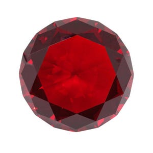 100mm Red Ruby Diamond Shaped Jewel Crystal Paperweight