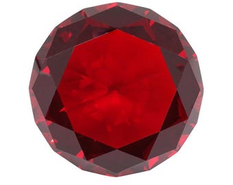 Pisapapeles de cristal con forma de diamante y rubí rojo de 100 mm