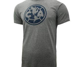 Camiseta de fútbol con licencia oficial del Club América Camiseta de algodón Logo - Gris Personaliza tu nombre y número