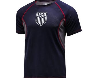 USMNT Soccer T-Shirt: Custom Name & Number, Official Licensed Poly Jersey