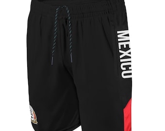Mexico National Football Team Men Officially Poly Soccer Short Black Icon Sports