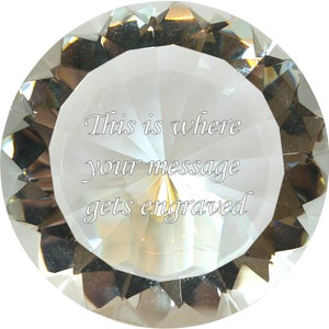 Tripact Laser Engraved Glass Diamond, Personalized Crystal, Wedding Deco, Anniversary Gifts, Mother Day, Personalized Gifts Clear 5 inchs