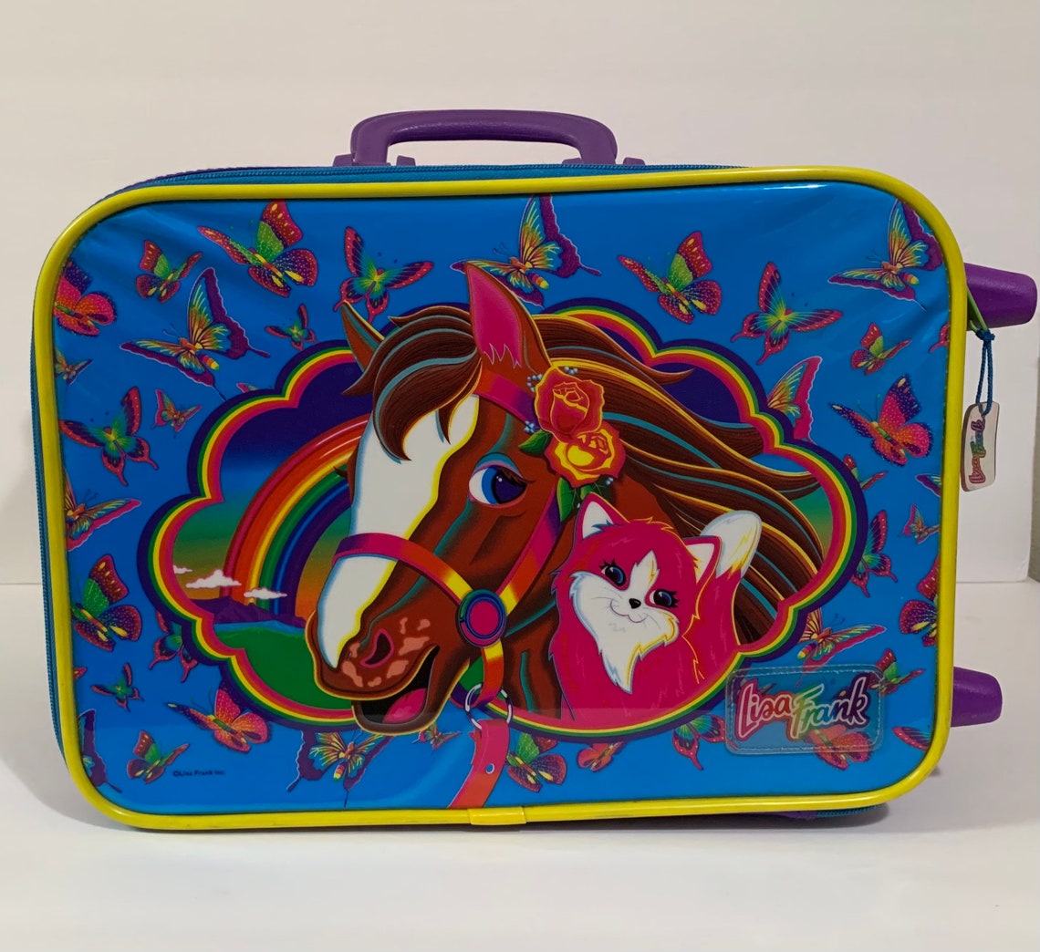 1990s Lisa Frank Rainbow Chaser rolling suitcase | Etsy