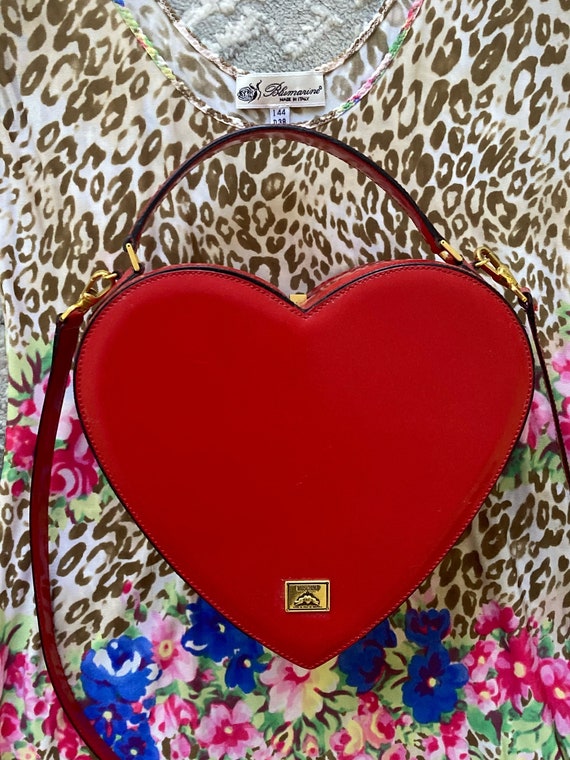 Rare Moschino Vintage Red Heart Bag - The Nanny F… - image 1