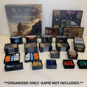 Dune Imperium/Aufstand Organizer - Bloodlines, Rise of Ix & Immortalität Erweiterungen - Alles in einer Box - 3D Gedruckter Organizer