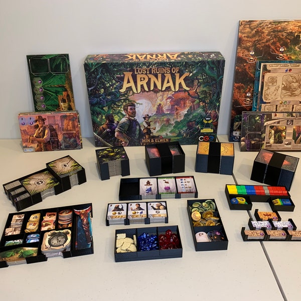 Arnak Organizer - Including Missing Expedition/Expedition Leaders expansions - 3D printed Insert for Lost Ruins of Arnak & Expansions