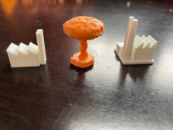 Set Di 15 Complessi Industriali Stampati In 3D Per Gioco Axis & Allies - Parti Di Ricambio