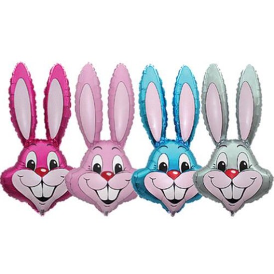 Easter 4D Rabbit Foil Balloon – White Helium Party Decoration, UK Seller