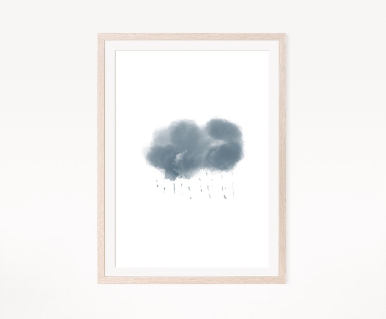 Watercolor Rainbow Sunshine and Raincloud Set of 3 Prints, Neutral ...