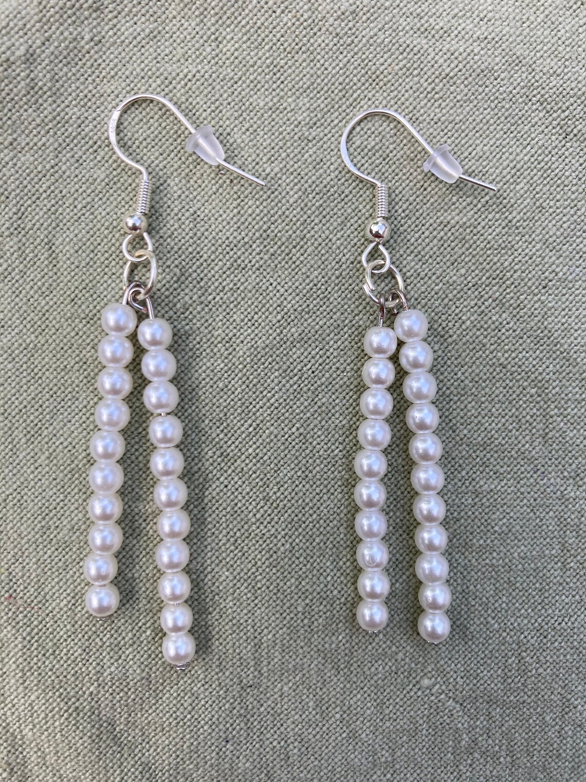 Pearl bead dangle earrings Etsy