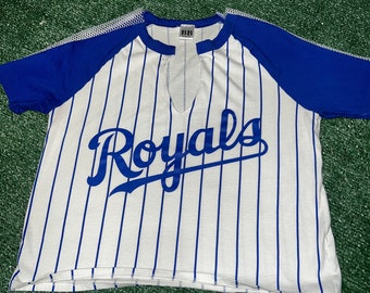 Top w paski KC Royals z siateczkowymi rękawami