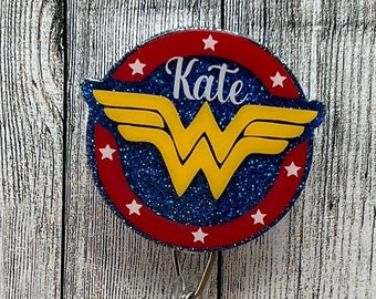 Wonder Woman Shield Superhero ID Badge Reel 
