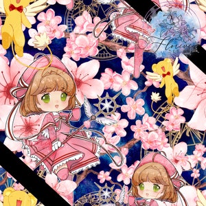 2 Nahtlose digitale Muster (seamless) Inspiration Sakura flower, CardPort, manga, magic, girl, cute, pink, purple, green, blue