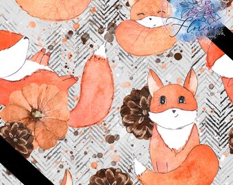 2 seamless digital patterns watercolor, fox, animal, cute, sleeping, cute, forest, ligth, dark, blue, night, plant, mountain