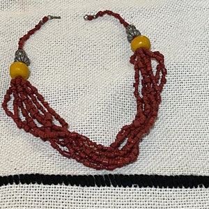 Coral beaded Necklace -Coral Beads Necklace -Coral beads jewelry Necklace-Coral