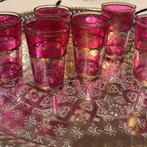 Moroccan Tea Glasses Morjana Pink (Set of 6)