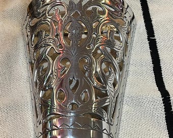 Moroccan Silver Wall Sconce: Pierced Aluminum Lighting