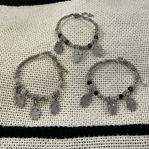 khamsa Hamsa hand bracelet ,  Hamsa hand jewelry , Jewish Jewelry, charm good luck bracelet, hand protection bracelet