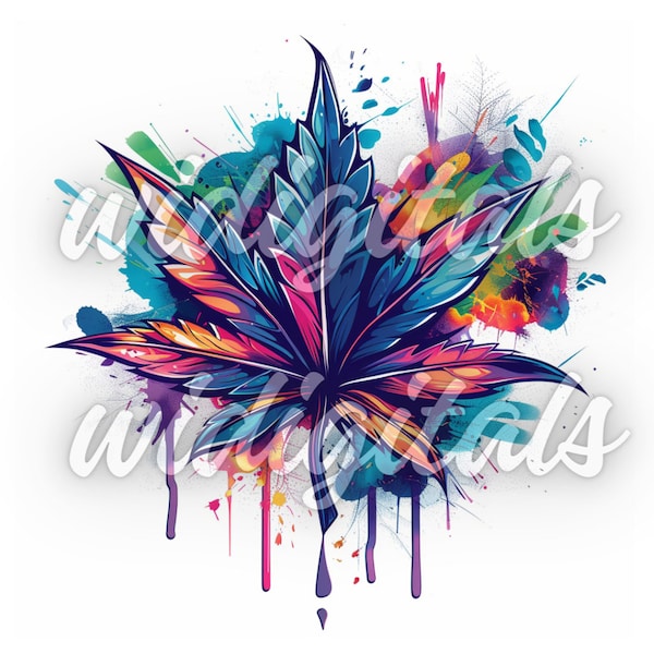 Cannabis style graffiti, multi couleurs, 1 PNG, impression numérique, sublimation, téléchargement direct.