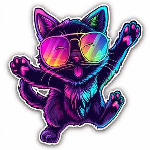 Stickers, cats glasses, sublimation design, 10 PNG, sublimation, digital printing, 1 ZIP file.