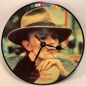 David Bowie “Boys Keep Swinging” picture disc record clock.
