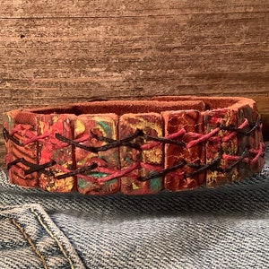 DeeDee Ramone inspired Up-cycled leather cuff style bracelet
