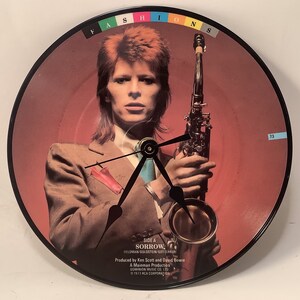 David Bowie “Sorrow” picture disc record clock.