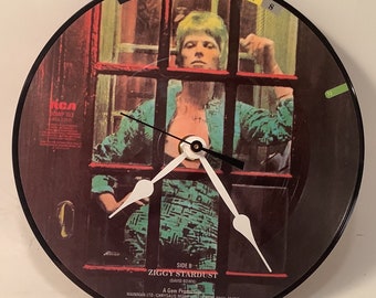 David Bowie “Ziggy Stardust”  picture disc record clock.