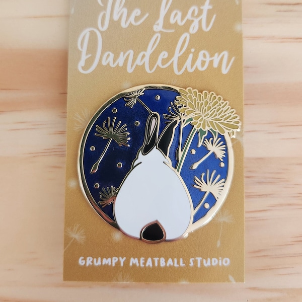 The Last Dandelion | Rabbit Enamel Pin | Floral Pin | Lapel Pin | Bunny Art