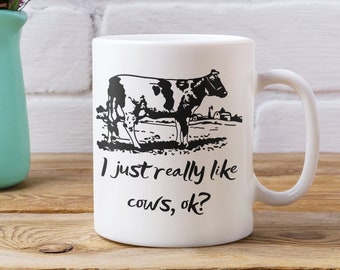 Funny Cow Coffee Mug Gift for Cows Lover Farm Animal Tea Mug Humor Farmer Quote
