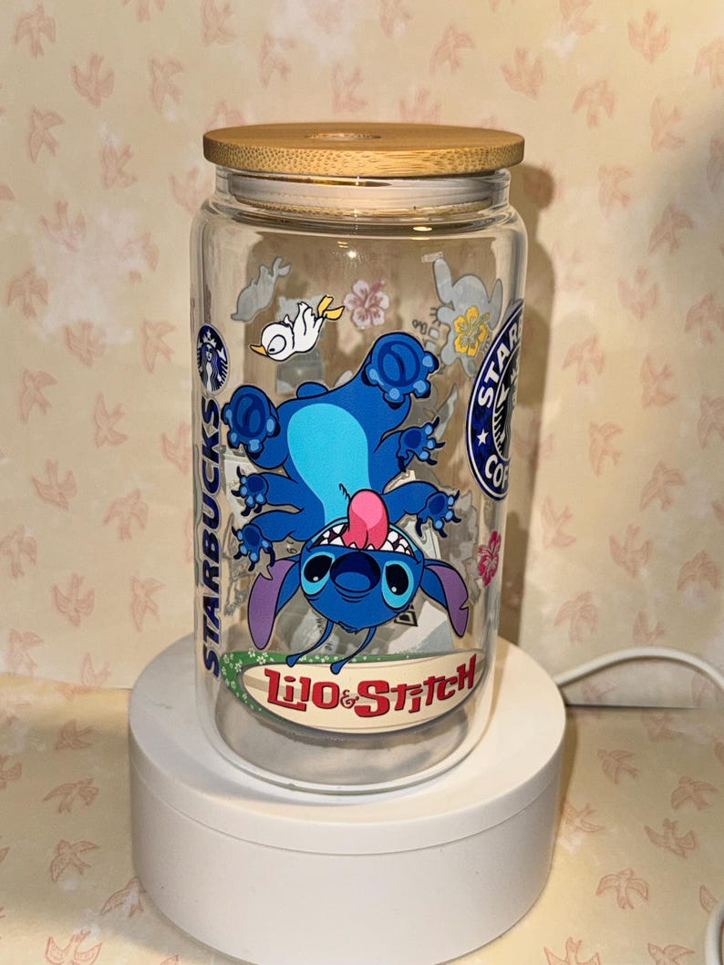 Stitch Libby glasmugg, Stitch-mugg, kaffekopp, Libby glasburk bild 2