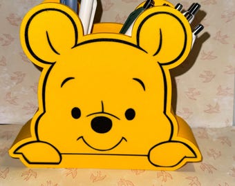 Portalápices de Winnie the Pooh impreso en 3D, organizador de suministros de Winnie the Pooh