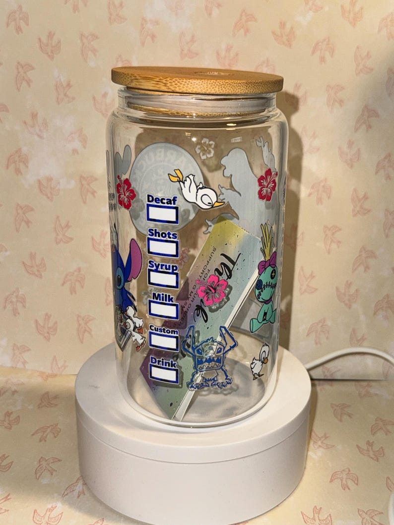 Stitch Libby glasmugg, Stitch-mugg, kaffekopp, Libby glasburk bild 3