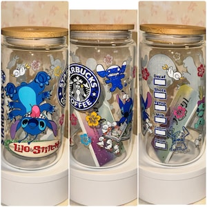 Stitch Libby glasmugg, Stitch-mugg, kaffekopp, Libby glasburk bild 1