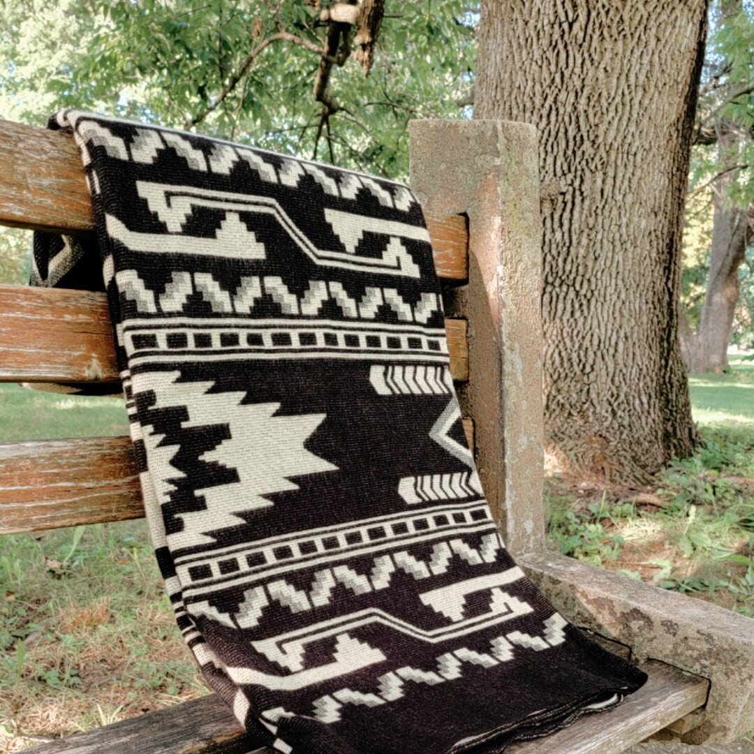 Alpaca Wool Blanket in Queen Size Reversible Aztec Throw Etsy
