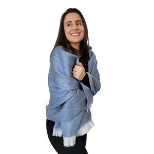 Blue Shawl | Ultra-Soft Alpaca Wool Pashmina Wrap | Blue Shawls