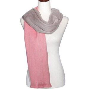 Pink & Gray Reversible - Alpaca Wool Scarf - Unisex Scarf - Wool Scarves - Wrap Scarf for Woman - Warm Wool Scarf for Winter