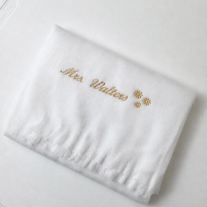 Custom Embroidered Alpaca Shawl | White Shawl | Wedding Shawl | Ivory Shawl | Embroidered Bridal Wrap | Ultra-Soft Ivory & White